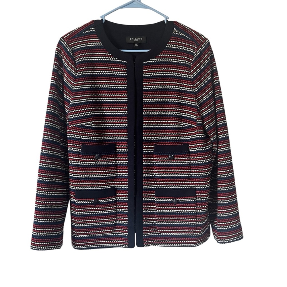 Talbots Tweed Jacket/Blazer size Large Petite - Picture 2 of 8